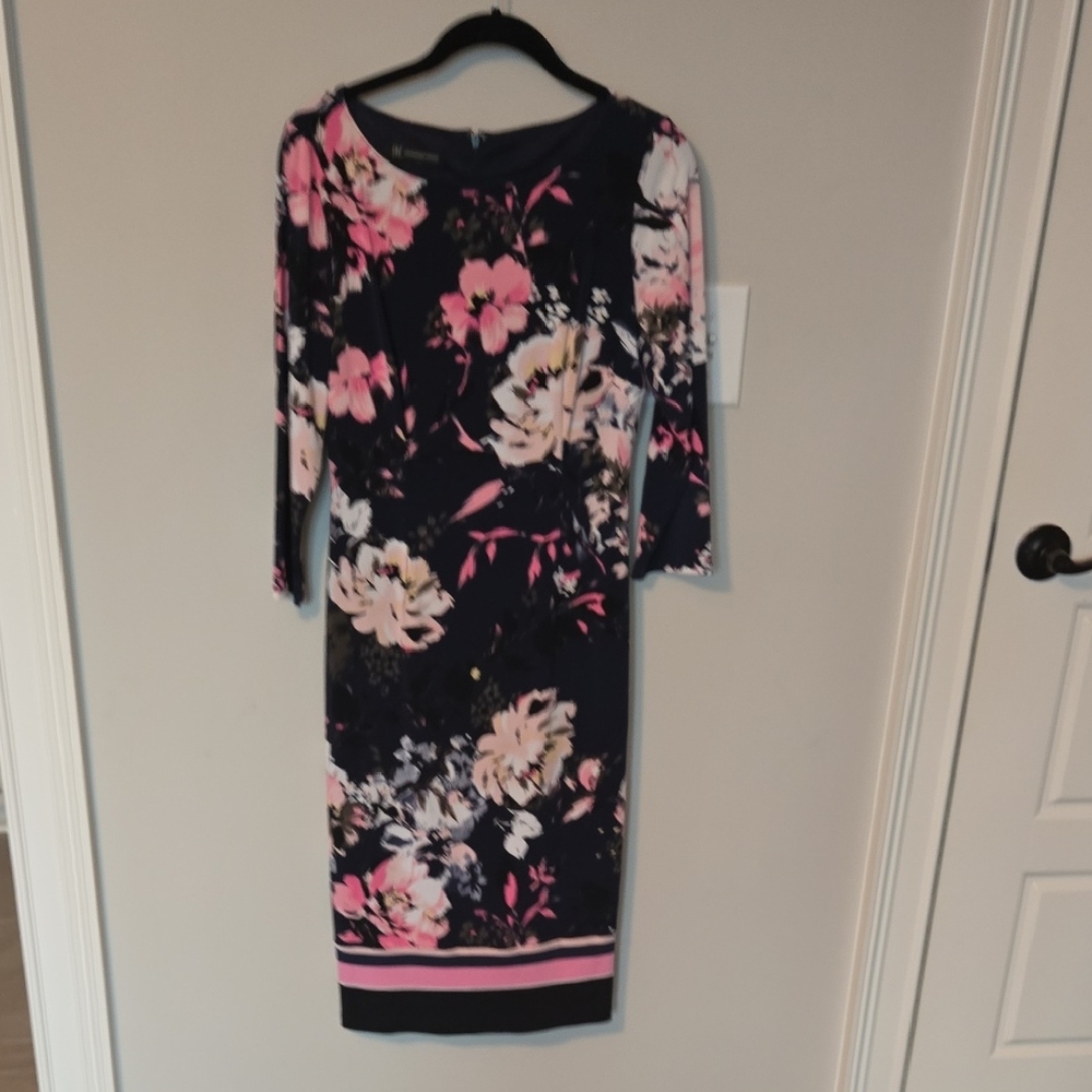 INC International Concepts Navy and Pink Floral Dress